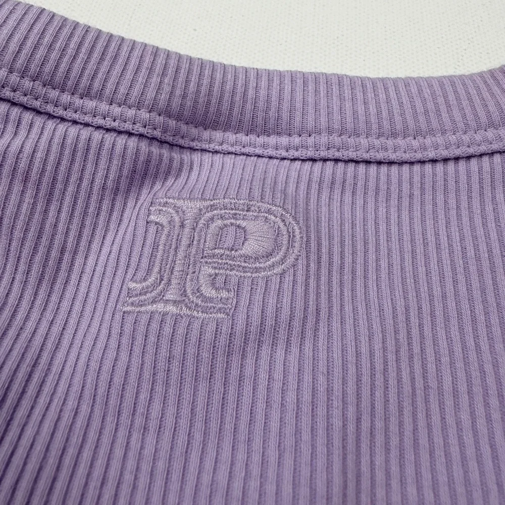 Victoria's Secret PINK Ribbed Shelf Bra Tank Top Women L Purple NEW High Neck - Picture 4 of 9
